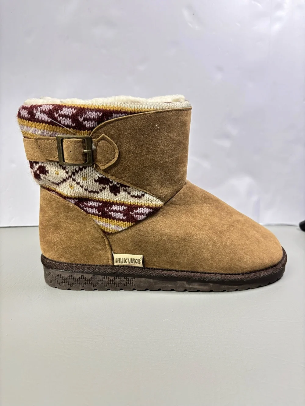 ✨ Muk Luks Women's Melly Knit Faux Fur Lined Bootie Size 9